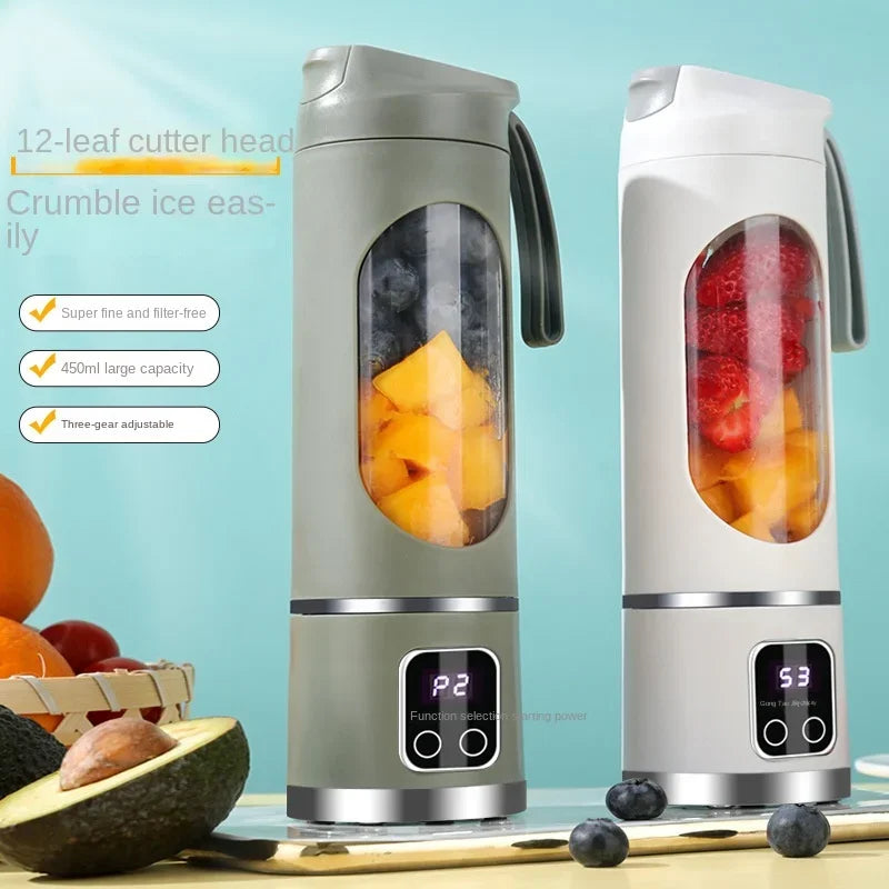 Household  Mixer Machine Portable Blender Crushed  Electric Juicer With 3 Speed 450ML Large Capacity Digital Display Juice Cup