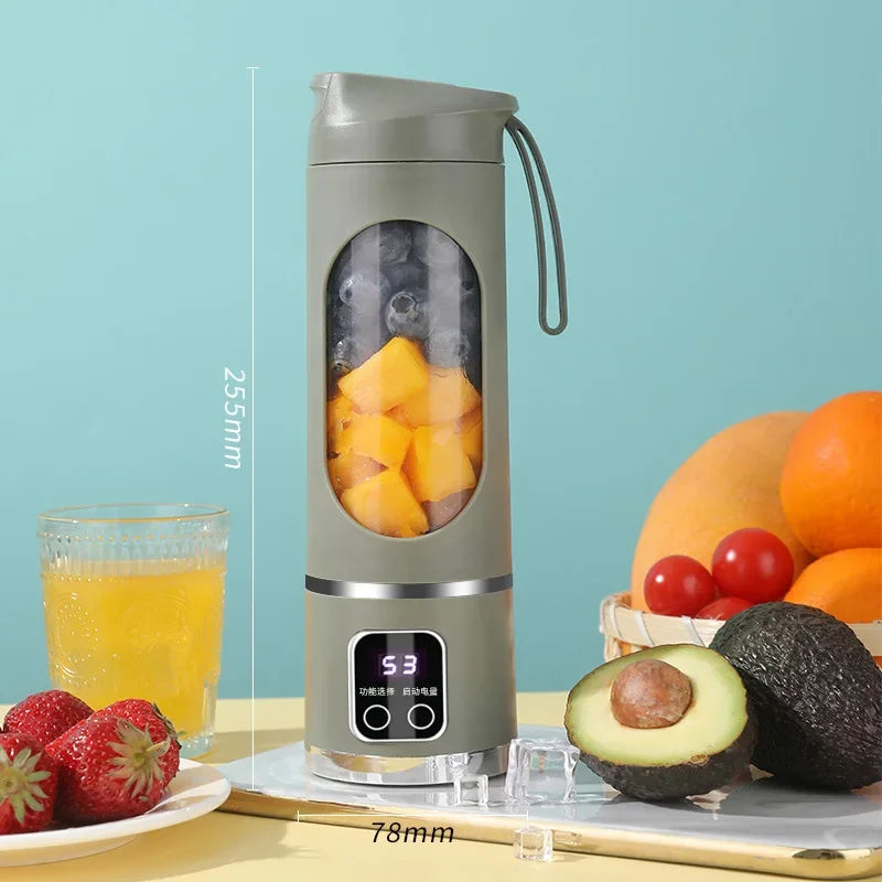 Household  Mixer Machine Portable Blender Crushed  Electric Juicer With 3 Speed 450ML Large Capacity Digital Display Juice Cup