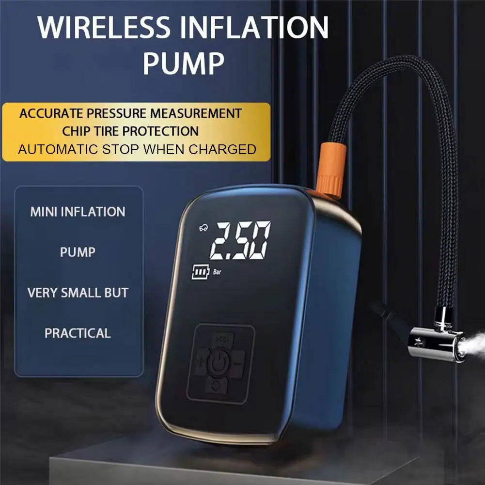 1pc Car Air Compressor Tire Inflator Pump Wireless Electric for Motorcycle Bicycle Boat