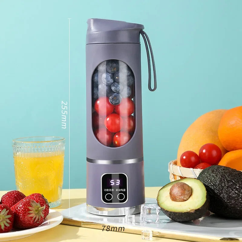 Household  Mixer Machine Portable Blender Crushed  Electric Juicer With 3 Speed 450ML Large Capacity Digital Display Juice Cup